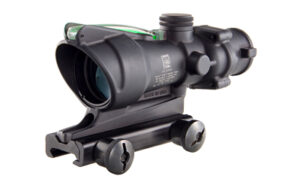 Tactical rifle scope with mount, side view