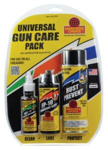 Universal gun care pack with cleaning products.