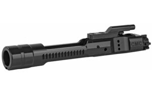 Black rifle bolt carrier group on white background