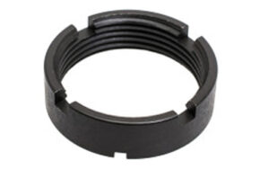 Black metal threaded ring component
