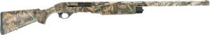 Camouflage hunting shotgun on white background.