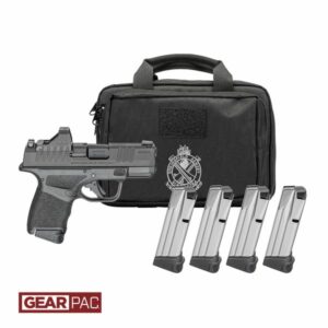 Handgun with magazines and gear bag.