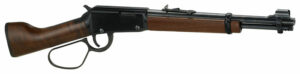 Lever-action rifle with wooden stock and barrel.