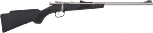 Black and silver rifle side view