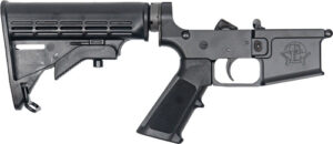 AR-15 lower receiver with adjustable stock.