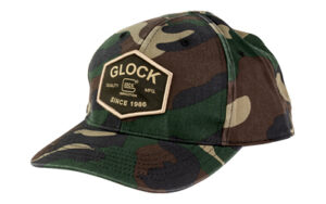 Camouflage cap with Glock logo and patch.