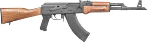 AK-47 rifle with wooden stock and grip