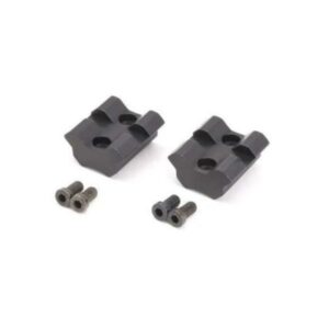 Two black scope mounts with screws