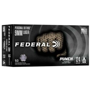 Federal 9mm Luger ammunition box, 50 rounds.