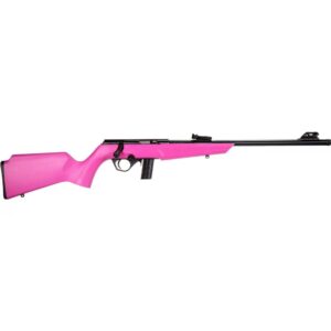 Pink hunting rifle isolated on white background.
