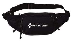 First aid fanny pack with adjustable strap.