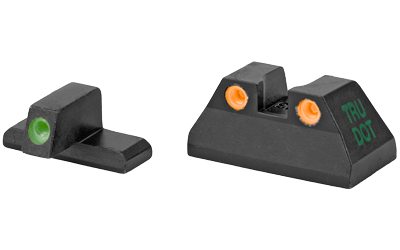Tritium night sights for firearms, front and rear