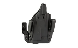 Black gun holster with belt clips