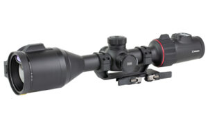Tactical rifle scope with adjustable knobs and mount