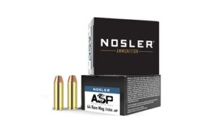 Nosler ASP .44 Rem Mag ammunition box and bullets