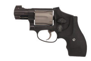 Black Smith & Wesson revolver side view.