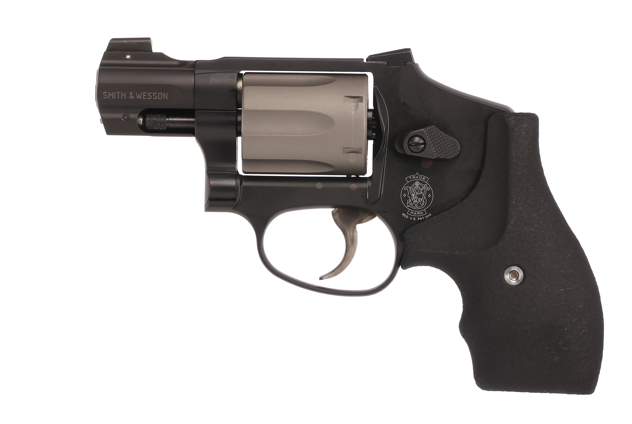 Black Smith & Wesson revolver side view.