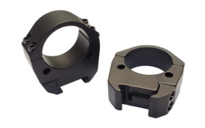Black scope mounts for riflescopes.