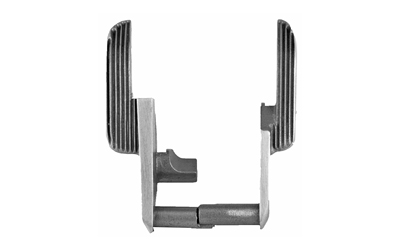 Metal gun part with ridges, isolated view