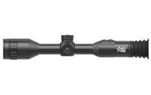 Black rifle scope with adjustment knobs