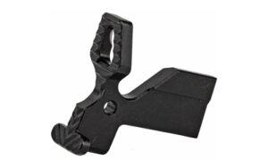 Black metal gun accessory, angled view.