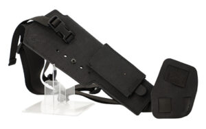Black tactical shoulder holster on display stand