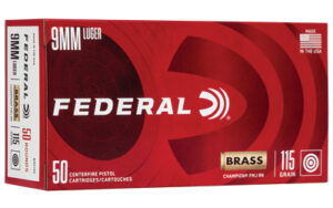 FED CHAMP 9MM 115GR FMJ BRS 50/1000