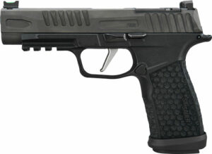 Black semi-automatic handgun side view