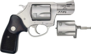 Silver revolver with detached cylinder