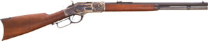Lever-action rifle with wooden stock and barrel.