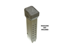 Gun magazine extender without magazine, gray color.