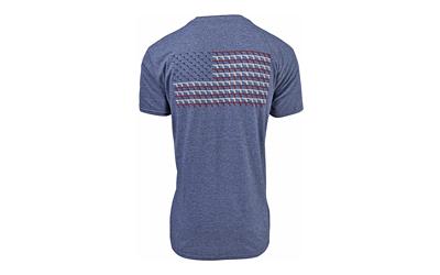 Blue T-shirt with American flag pattern back