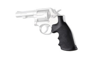 Black handgun rubber grip, firearm accessory