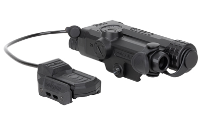 Black tactical laser aiming device with switch control