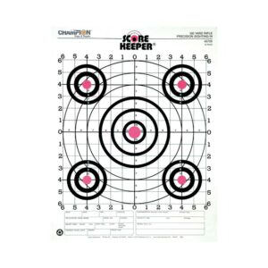 Precision shooting target with scoring rings.