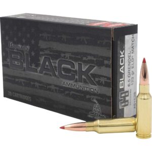 Hornady BLACK 6.5 Grendel ammunition box and bullets.