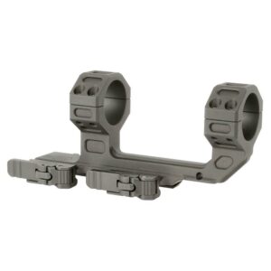 Tactical scope mount with quick-release levers.