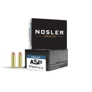 Nosler ASP 38 Special ammunition box and bullets
