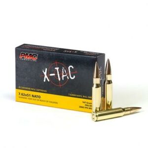 Box of X-TAC 7.62x51 NATO rifle cartridges