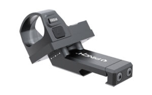Compact black scope mount with tactical design