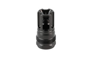 Black metal muzzle brake firearm accessory