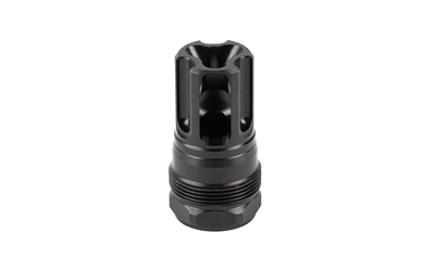 Black metal muzzle brake firearm accessory