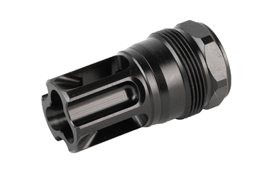 Black metal firearm flash hider accessory