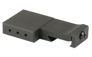 Black scope mounting rail adapter for firearms.