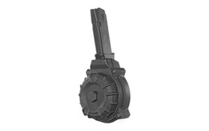 Black drum magazine for firearms
