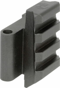 Black Picatinny rail accessory mount piece