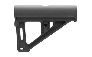 Black adjustable rifle stock side view