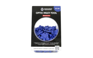 Blue optic multi tool for lens adjustments.