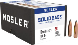 Nosler Solid Base Bullets, 6mm, 100 grains