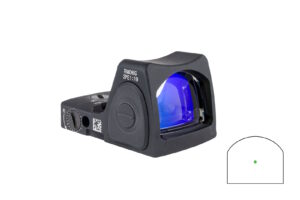 Trijicon RMR sight with blue lens and dot reticle.